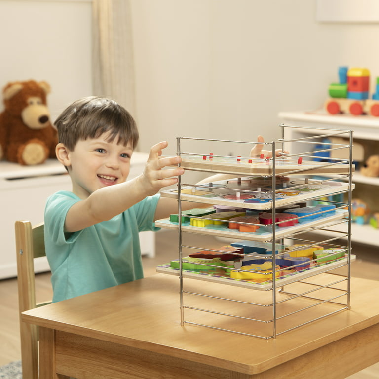 Melissa & Doug Multi-Fit Metal Wire Puzzle Rack 12 Inches Wide and 0.75 Inches Deep