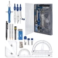 thumbnail image 1 of Geometry Set Mr. Pen 15 pcs Navy Blue w/ Swing Arm Protractor, 1 of 9