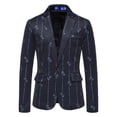 thumbnail image 1 of Abrigo de hombre de manga larga estampado con un botón decorativo informal para hombre Pompotops oipoqjl22058, 1 of 4