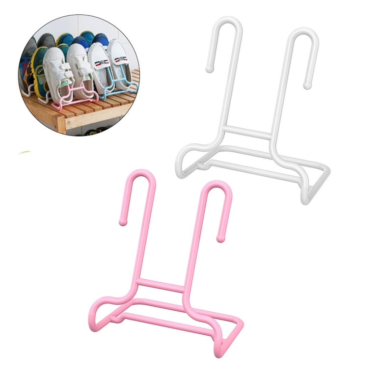 White Double Hook Plastic Shoe Hanger For Hanging Shoes