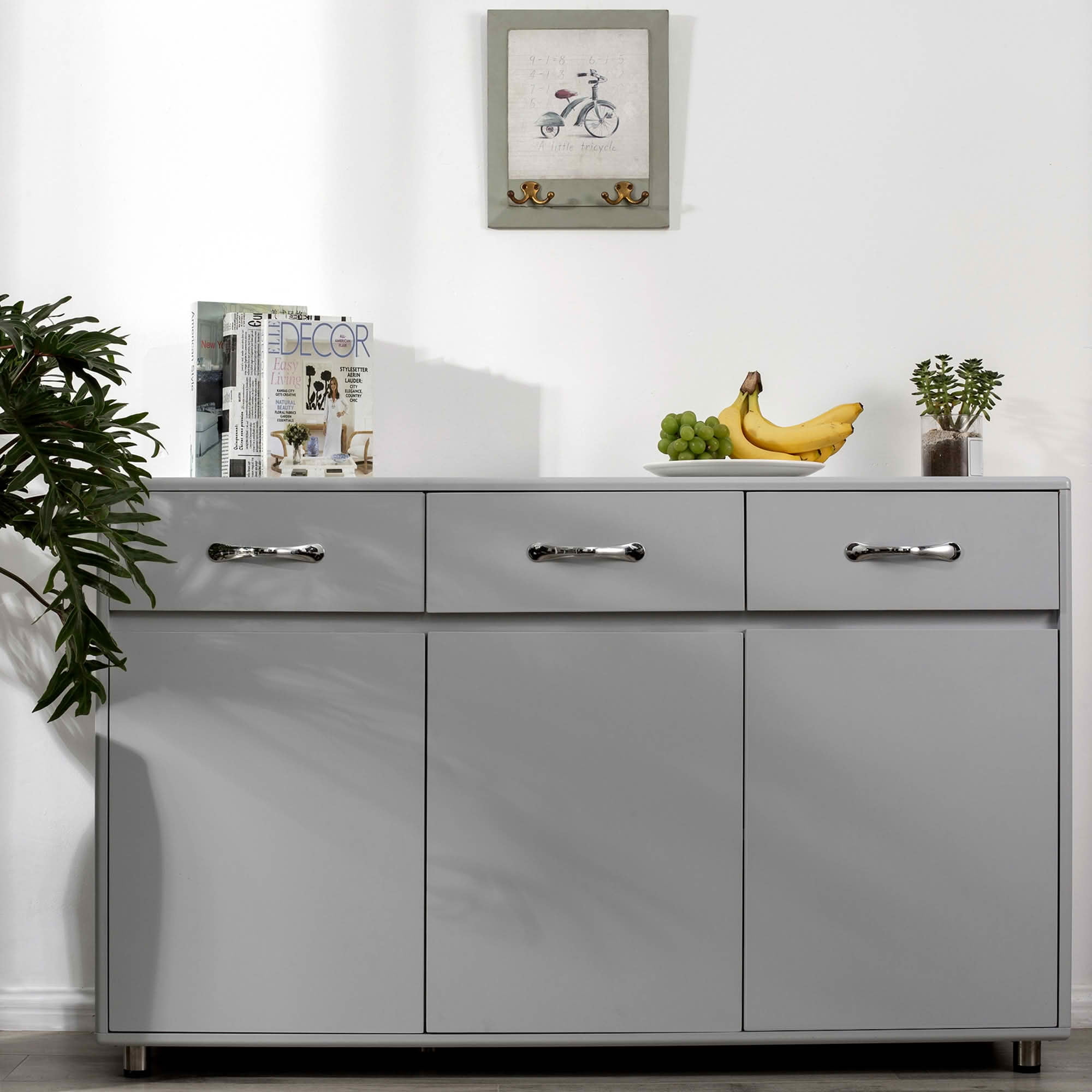 MAYEERTY Three Doors Side Table Grey
