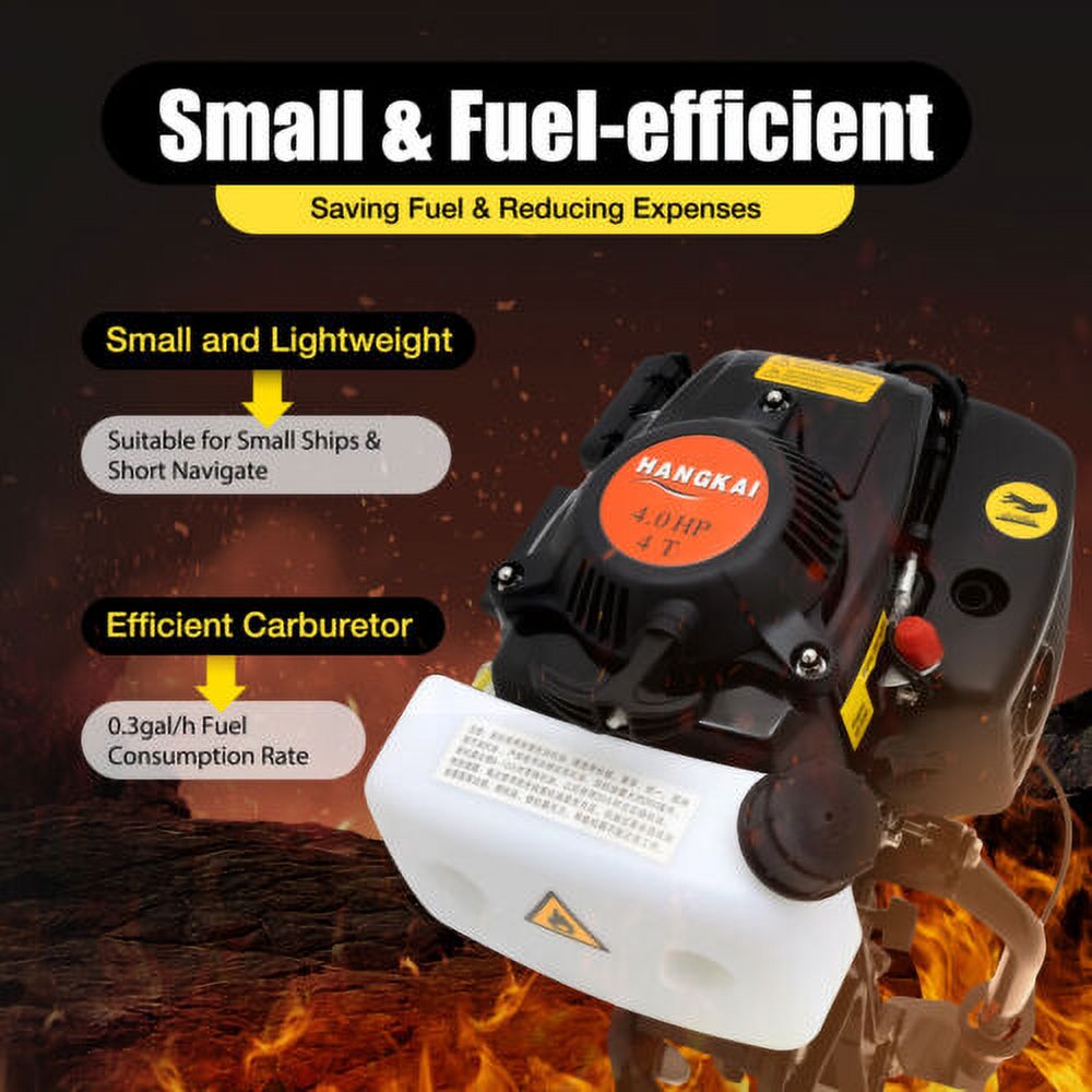 HANGKAI 4HP 4-Stroke Outboard Motor with Manual Starter and Air Cooling System