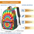 thumbnail image 3 of Pink and Blue Tie Dye Pattern 17" School Backpacks for Teens,Waterproof Oxford Fabric,S-Shape Padded Straps for School,Travel,Hiking,Camping, 3 of 6