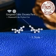 thumbnail image 6 of Bezel Setting Stud Earrings Luxury CZ Hypoallergenic 925 Sterling Silver Jewelry, 6 of 8