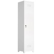 Marcree 65 H Mop Closet Cabinet,Slim Pantry Cabinet with Single Door,Utility Storage Cabinet,Bathroom Cabinet with 3 Adjustable Shelves,White