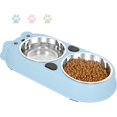 thumbnail image 1 of Cuencos dobles para perros y gatos, cuencos dobles de acero inoxidable de primera calidad para mascotas con bonito modelado, alimentador de agua para comida para mascotas, 1 of 5