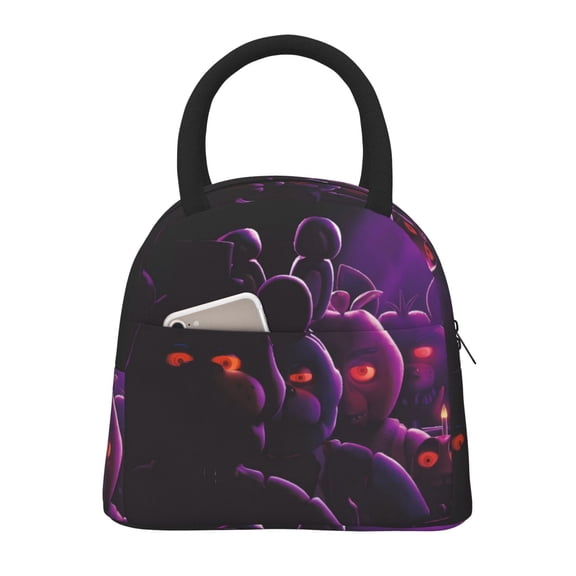 Saiise Five Nights At Freddy'S Print Lunch Bag for Women & Men Adult Insulated Lunch Box,Leakproof Cooler Food Lunch Containers Reusable High Capacity Lunch Tote Bags for Work, Travel, Outdoor