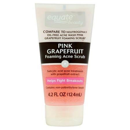 (2 Pack) Equate Beauty Pink Grapefruit Foaming Acne Scrub, 4.2