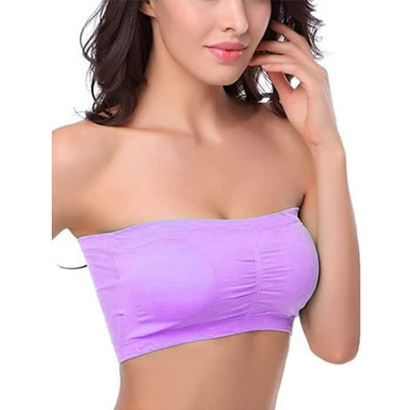 

Women Ladies Strapless Seamless Padded Boob Bandeau Tube Tops Bra
