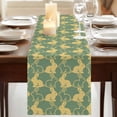 thumbnail image 3 of Easter Table Runner, Cute Cartoon Rabbits Bunny Animal Yellow Green Washable Cotton Linen Table Runners 120 Inches Long, Dresser Scarf Runner for Dining/Living Room/Kitchen/Square Tables 13''x120'', 3 of 9