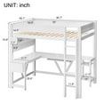 thumbnail image 2 of Mirightone Wood Full Size Gaming Loft Bed with Desk and Storage, High Gaming Loft Bed Full with LED Light for Adults Teens (White), 2 of 7