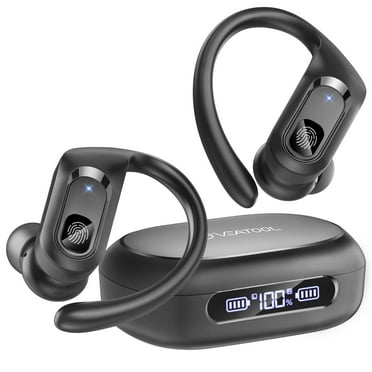 Bluetooth Headphones Wireless Earbuds 96Hrs Playback Sport Ear Buds with Earhook LED Display Charging Case IPX7 Waterproof Earbud Deep Bass Running Earphones for iOS Android Cellphone