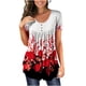 thumbnail image 1 of Moda Mujer Causal Rounk Cuello Impresión Blusa Manga Corta Camiseta Verano Tops Fridja bn5443, 1 of 7