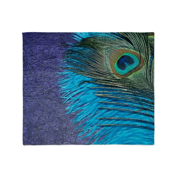 CafePress - Purple And Teal Peacock Throw Blanket - Soft Fleece Throw Blanket, 50"x60" for All Ages
