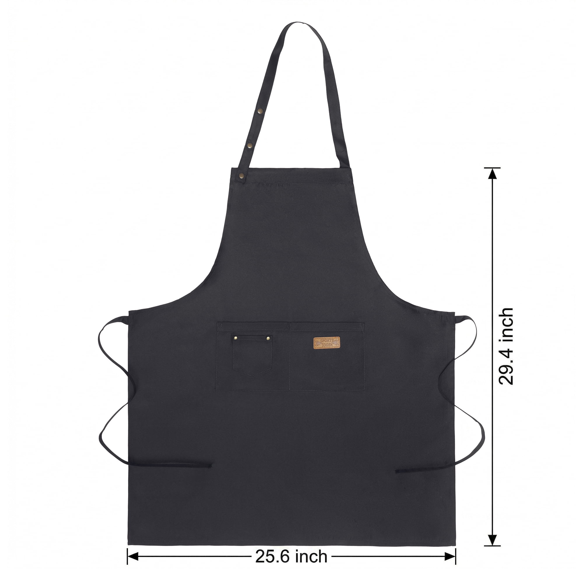 Unique Bargains Adjustable Cooking with Spacious Pockets Black