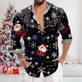 thumbnail image 2 of Playeras Deportivas Para Hombre, Camiseta De Manga Corta Con Solapa Y Estampado Digital 3D De Papá Noel Navideño, 2 of 7
