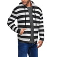 thumbnail image 2 of Kdxio Black And White Stripes Print Men Hoodies Casual Hoodies for Men with Zip Pockets Full Zip Long Sleeve Sweatshirt Sports Hooded Jacket-XX-Large, 2 of 5