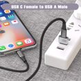 thumbnail image 4 of Adaptador USB a USB C XCF Paquete de 3 Tipo C hembra a USB A macho, 4 of 4