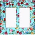 thumbnail image 6 of Metal Light Switch Plate Outlet Cover Colorful Floral Garden Wallpaper ROS035, 6 of 14