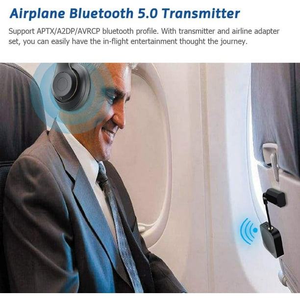 Transmetteur Bluetooth 5.0 d'avion avec adaptateur de ligne