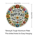 thumbnail image 3 of Vintage Metal Wall Welcome to My Happy Place Don't Ruin It Sign,12 Inch Round Wall Decor Poster with Colorful Hand-Drawn Flowers, Funny Welcome Metal Sign for Front Door Outdoor Indoor Decoration, 3 of 6