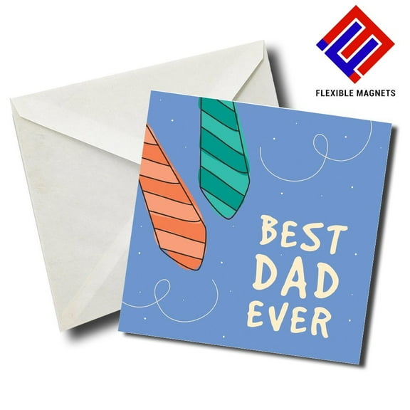 Best Dad Ever Stylish Magnet for refrigerator. Great Gift! By Flexible Magnets.