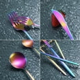 thumbnail image 6 of Just Houseware Matte Rainbow Silverware, Satin Finish, Stainless Steel Flatware Cutlery Set of 20 Pieces (4 Dinner Knives, 4 Dinner Forks, 4 Dinner Spoons, 4 Teaspoons, 4 Salad Forks), 6 of 7