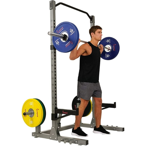 Rack de Potencia y Sentadillas Sunny Health & Fitness SF-BH6802 con Capacidad de Peso 880 lb Gris
