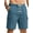 HazeBlue, variant on GENTS BLISS Cargo Men Linen Shorts Elastic Waist Drawstring Shorts for Men Summer Beach Shorts with Pockets