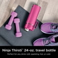 thumbnail image 3 of Ninja Thirsti 24oz Travel Water Bottle, Colder and Fizzier Longer, Stainless Steel, Leak Proof, Pink, DW2401BP, 3 of 11