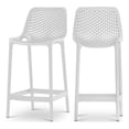 thumbnail image 1 of Meridian Furniture Mykonos White Outdoor Patio Stool (Set of 4), 1 of 8