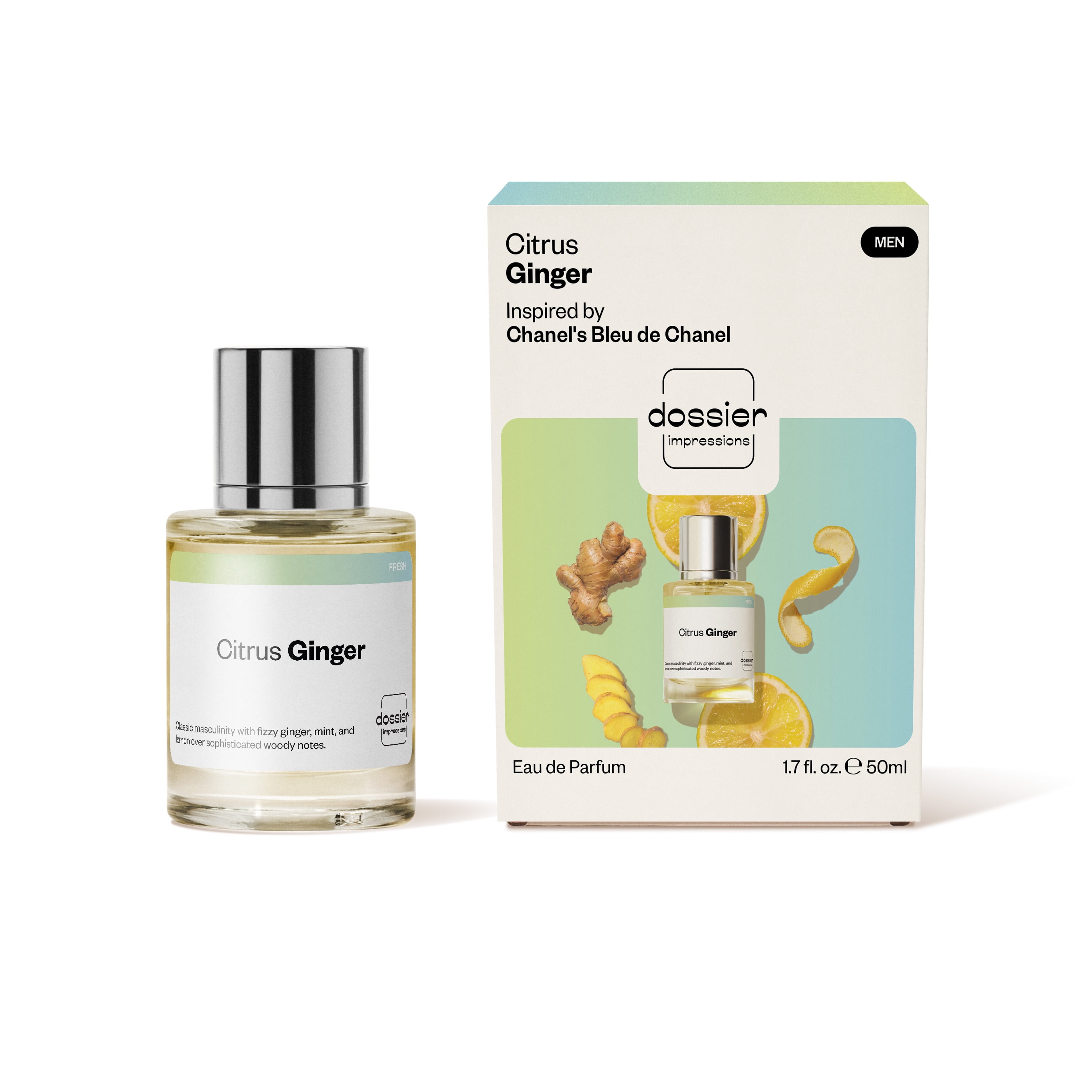 Dossier Citrus Ginger Eau de Parfum Inspired by Chanel's Bleu de Chanel 50ml