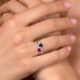 thumbnail image 3 of Gem Stone King 925 Sterling Silver Blue Created Sapphire Red Created Ruby and White Lab Grown Diamond Ring for Women (1.29 Cttw, Size 9), 3 of 5