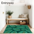 thumbnail image 3 of ODIKA 5'x7' Machine Washable Non-Slip Area Rug, Jungle Canopy Tropical Palm Frond Boho High Traffic Rug with Pad, Green, 702644, 3 of 8