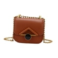 thumbnail image 4 of Mini bolso de hombro tipo lápiz labial Yinane Bolso de mano portátil de PU Marrón, 4 of 8