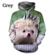 thumbnail image 2 of Sudadera con capucha con estampado gráfico de animales de erizo para hombres, sudaderas con estampado 3D, lindas sudaderas con capucha para niños, suéteres de moda unisex, ropa, 2 of 4