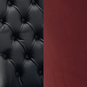 154 Black PU, Burgundy Velvet