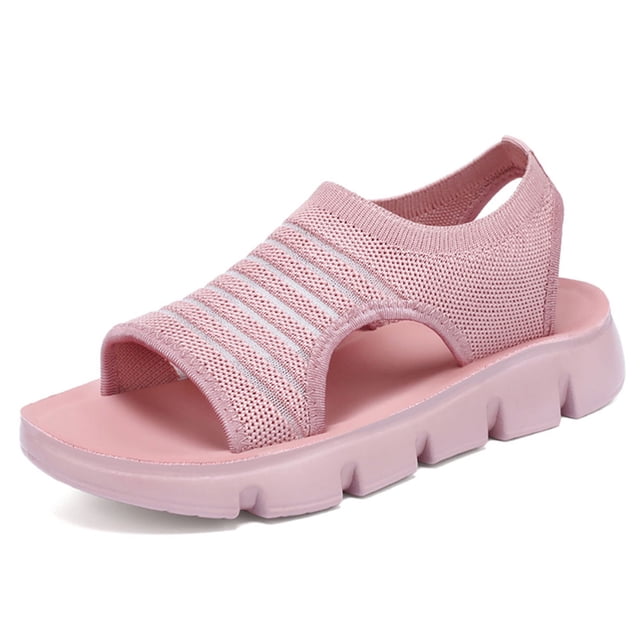Sandalias para caminar Sandalias deportivas Sandalias elegantes Mujeres cómodas (36) Rosa
