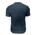 thumbnail image 4 of HOOMEUMY Men's Fashion Button Placket Short Sleeve Tops Lightweight Casual Basic Tees with Pocket for Daily Streetwear & Holiday Navy XXL, 4 of 6