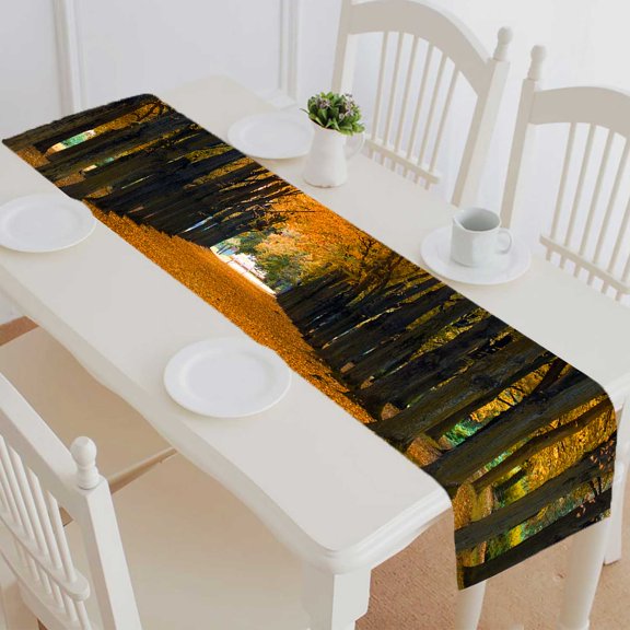 PKQWTM Maple Alley Cotton and Linen Table Runner Kitchen Dining Room Supplies Size 14x72 Inch