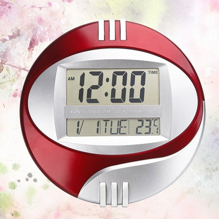 FRCOLOR Red LED Digital Alarm Clock with Large Display for Home Use Plastic Material