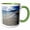 Green/White, variant on 3drose, Asia, Indonesia, Krakatau Volcano. Beach Scene-as11 Gje0057 - Gavriel Jecan, 11oz Two-tone Green Mug