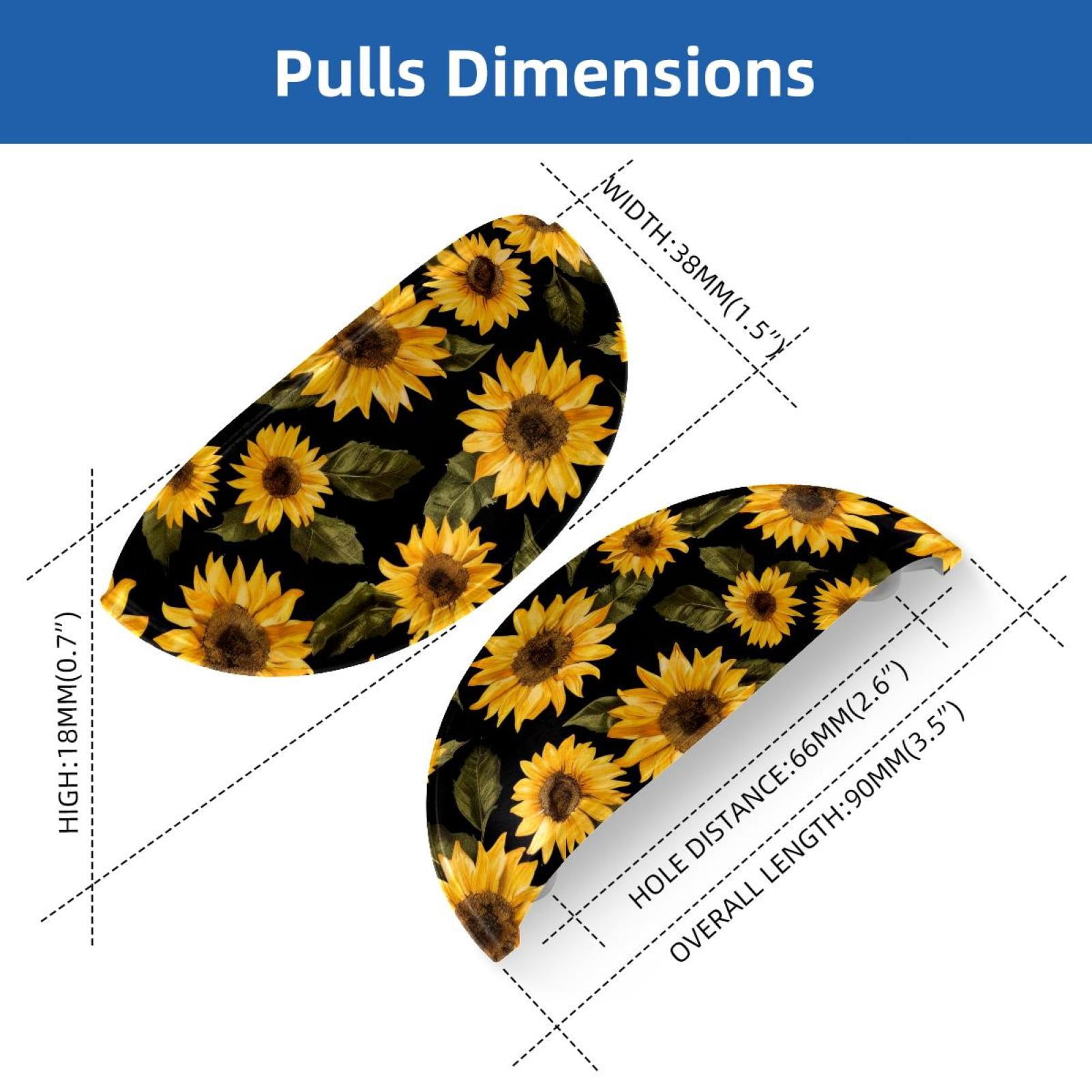 PhooArto 6 Pcs Cup Drawer Pulls, Beautiful Sunflower Pattern Shell Shape Handles Cabinet Knobs for Dresser Cupboard Closet Wardrobe with Screws
