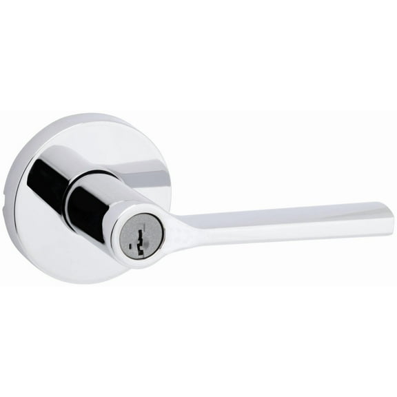 Kwikset 740LSLRDT-26S Lisbon Single Cylinder Keyed Entry Door Lever Set - Chrome