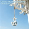 thumbnail image 4 of Ocean Style Wooden Wall Hanging Blue White Stripe Fish Seahorse Starfish String Decor Mediterranean Theme for Bathroom Balcony Fishing Net Backdrop, 4 of 6