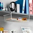 thumbnail image 2 of Modern Home Cabinet Wire Hanging Basket Shelves - Space Saving Under Shelf Storage Organizer (Set of 4 15"), 2 of 7