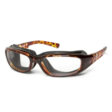 Sierra Wind Blocking Padded Foam Sunglasses for Outdoors, 100% UVA + UVB Protection, Light Striped Tortoise Frame/Clear lens