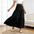 thumbnail image 2 of hotojiny Boho Skirts for Women Casual Maxi Skirts for Women Flowy Elastic High Waisted A-Line Long Skirts for Beach Vacation, 2 of 7