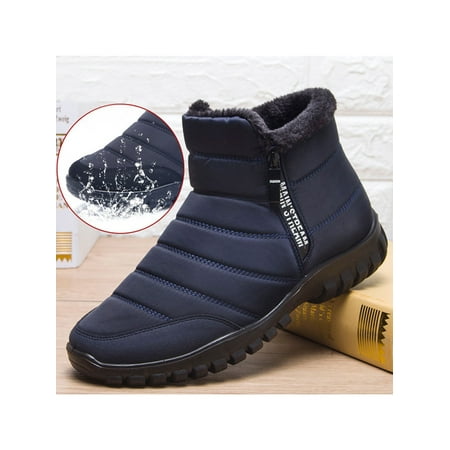 

Avamo Mens Warm Snow Boots Winter Warm Ankle Boots Fur Lining Boots Winter Shoes for Men