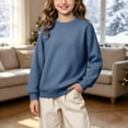 thumbnail image 5 of Lutiedan Boys Girls Knitted Sweaters Teen Crew Neck Long Sleeve Pullover Fall Winter Casual Uniform Sweaters Size 5-16,Blue, 5 of 7